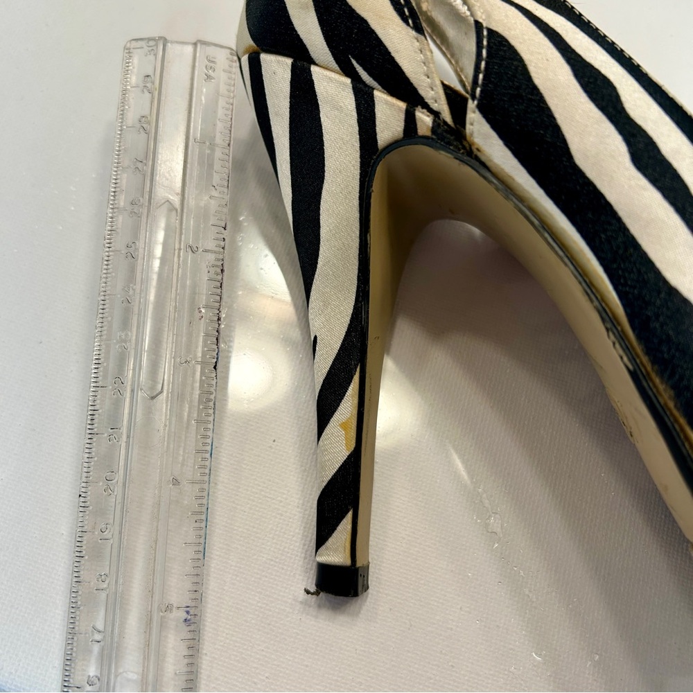 Massimo Black and White Zebra Print Heels - Picture 10 of 10